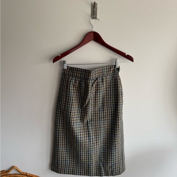 Escada Multi-Colour wool small Plaid Pencil Skirt - Picture 4 of 9